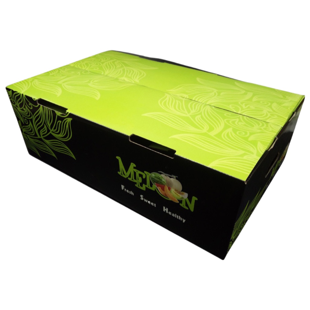 Single wall 3 layer printed corrugated fruit box